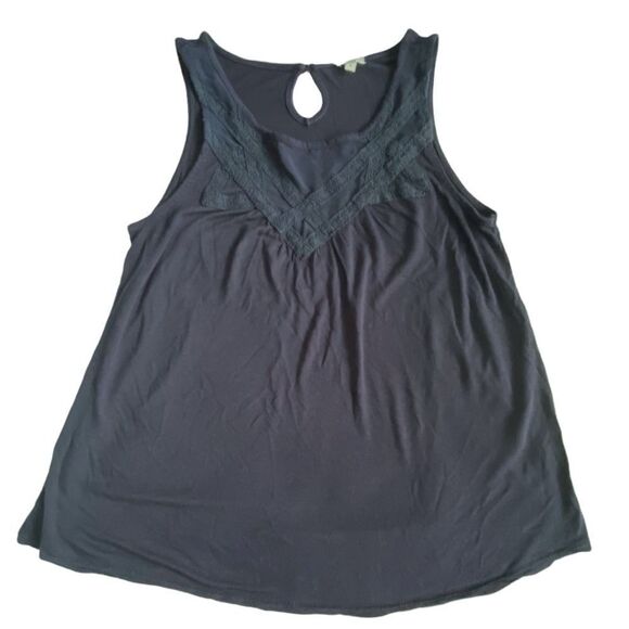 OVS NAVY TANK W/ LACE - Picture 2 of 7